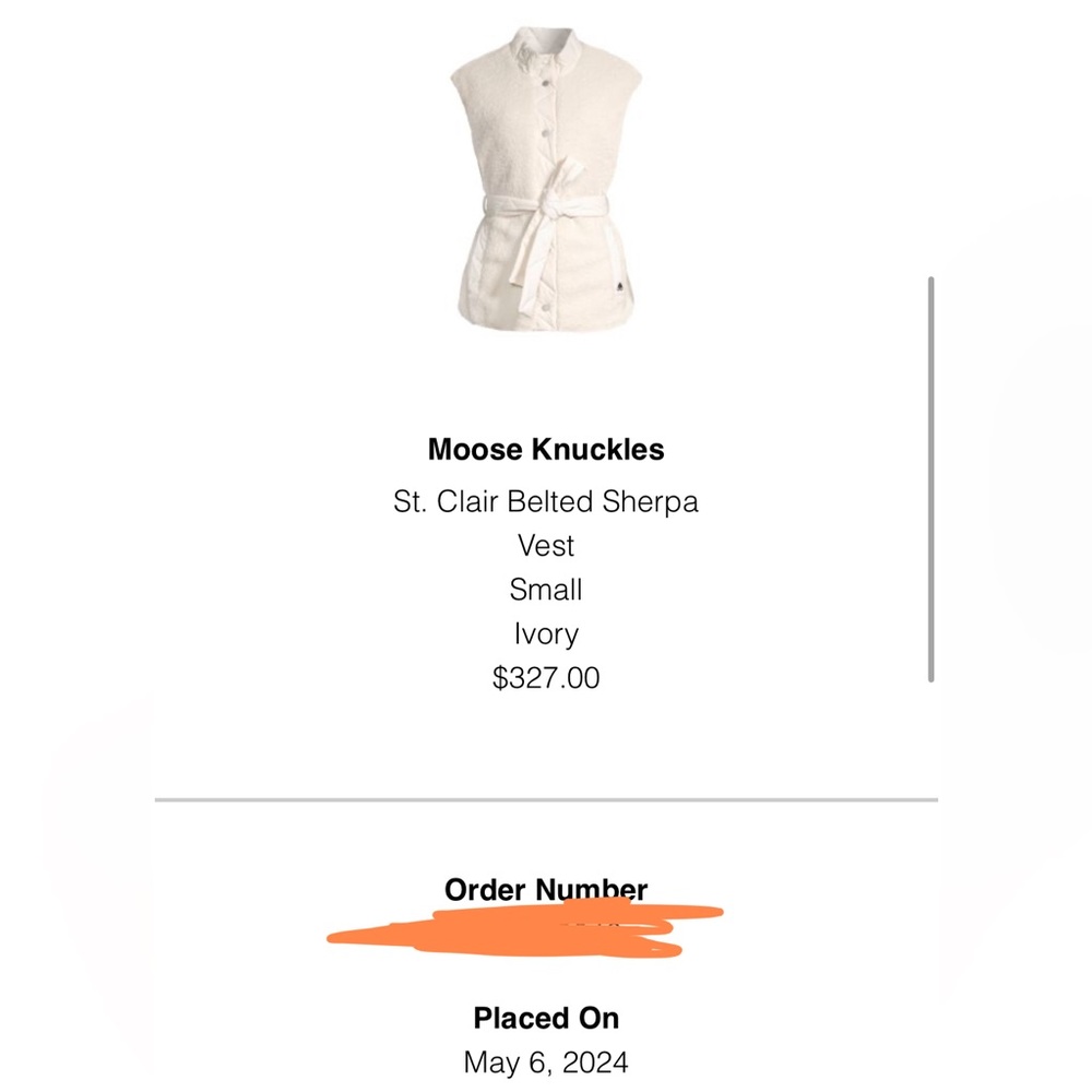 Moose Knuckles Ivory st Clair belted Sherpa Vest